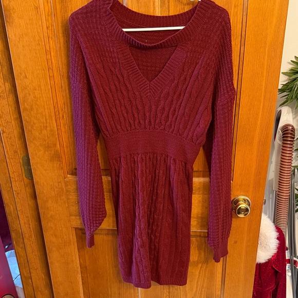 Dresses Elegant Burgundy Knit Dress Poshmark — free download